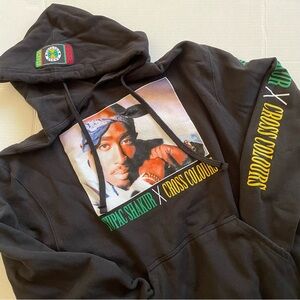 Tupac Shakur Vintage Cross colours hoodie hooded pullover sweatshirt medium